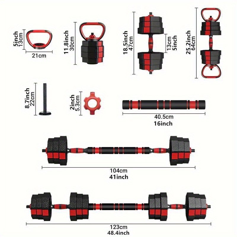 Verstelbare dumbbells met verbindingsstukken