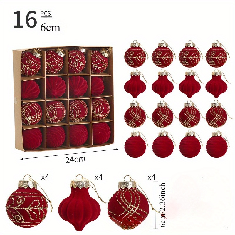 

Christmas Day Flocking Ball Christmas Tree Decoration Pendant Velvet Christmas Ball