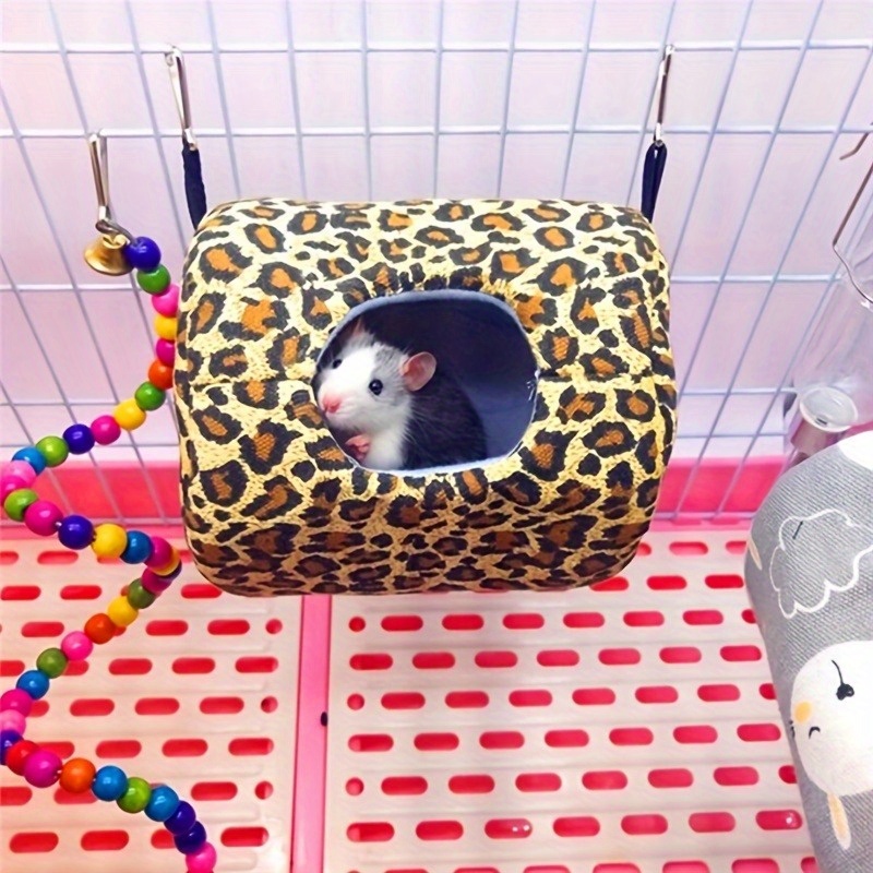 

1pc Cute Cartoon Animal Design Hamster Warm Hammock For Dutch Guinea Soft Hanging Bed, Small Pet Hanging Nest