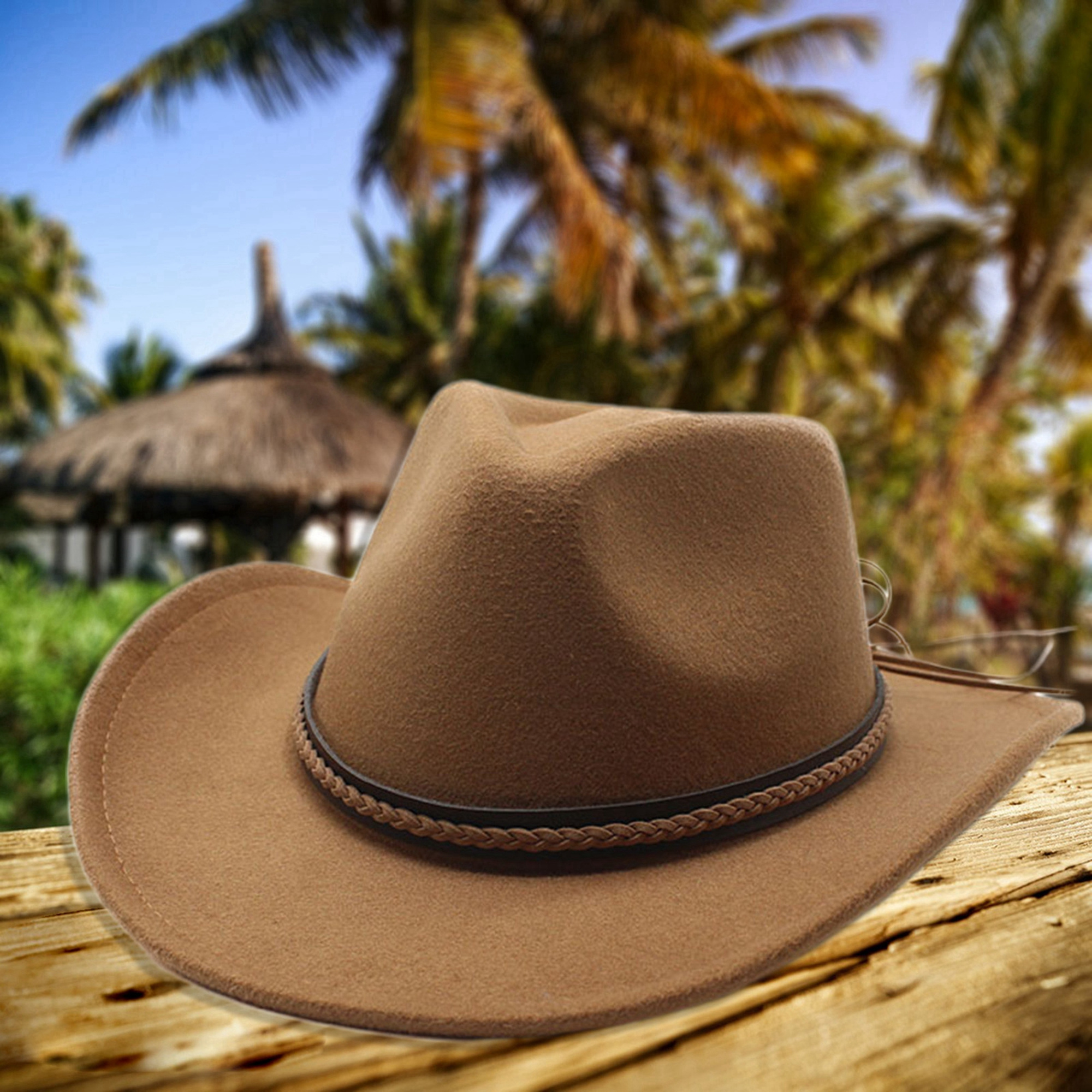 unisex retro classic western cowgirl hat - wide brim felt 
