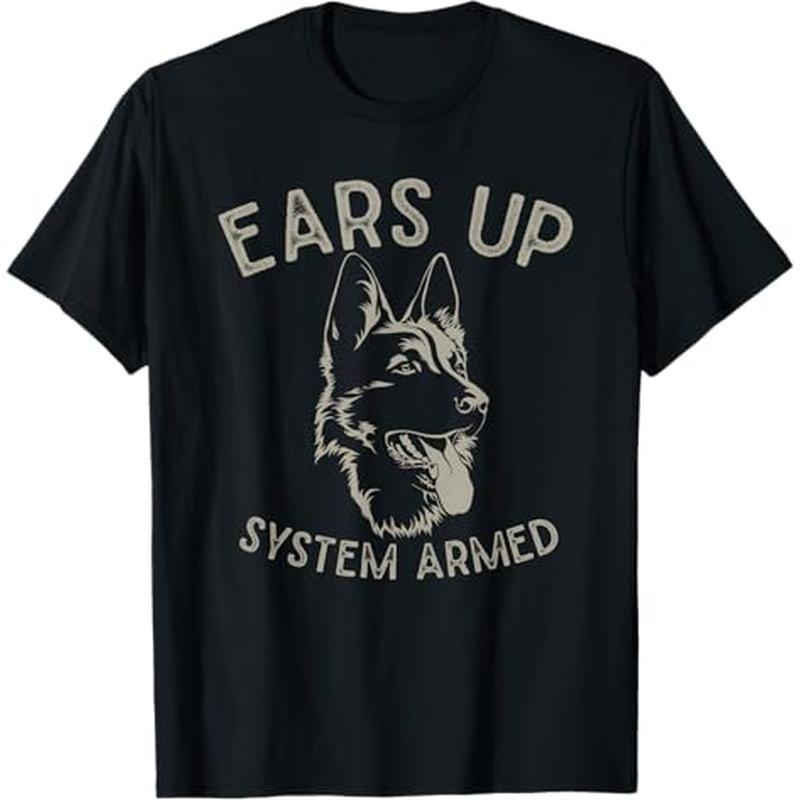 

Ears Dog Lover Gift Animal German Shepherd T-shirt, 100% Cotton, Halloween Thanksgiving Christmas Gift For Men Women , S-xxxl, Black