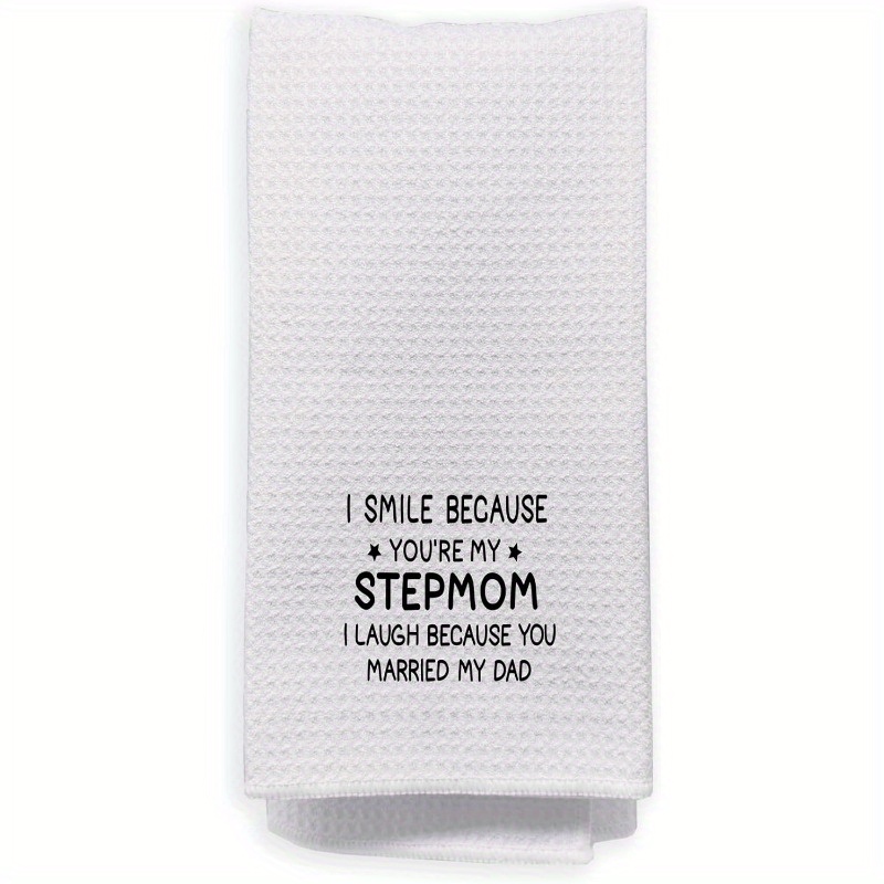 

Jit 1pc 18x26" Stepmom Appreciation Decorative Kitchen Towel - Woven Polyester, , Space-themed, Super Soft Towel For Stepmothers, Ideal For Day, Birthday, Thanksgiving