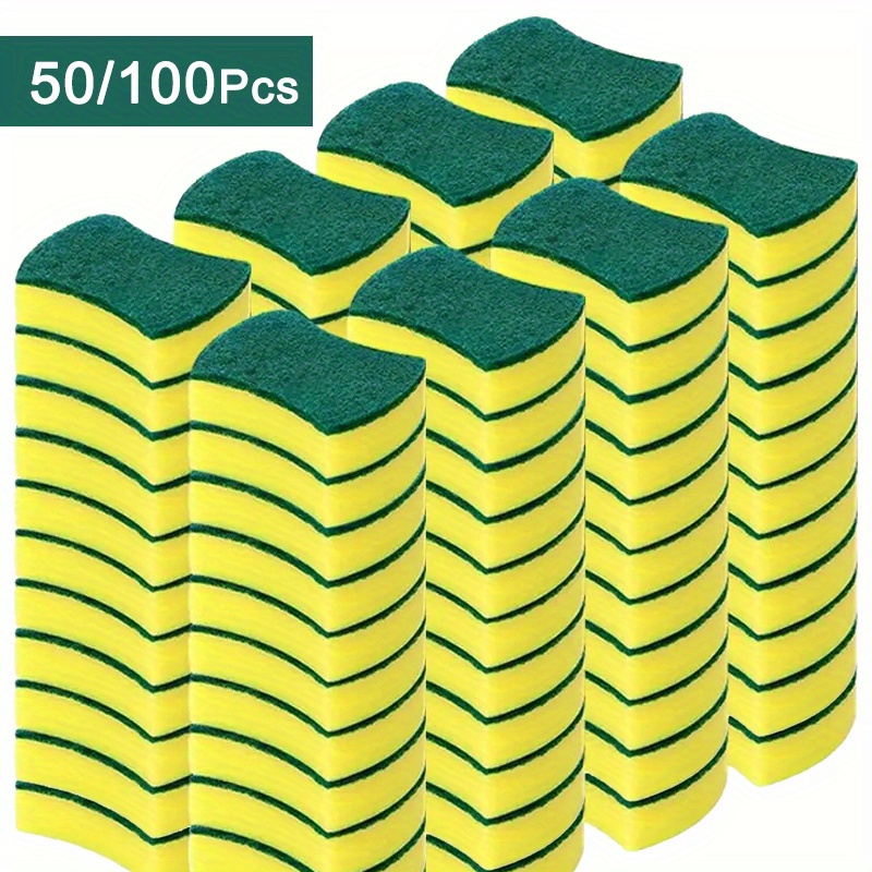 

Multifunctional Cleaning Sponges, 50/ Pack - Dual-sided Non-scratch Scouring Pads For Kitchen, Dishwashing Sponges, Cleaning Tools, Stain Removal