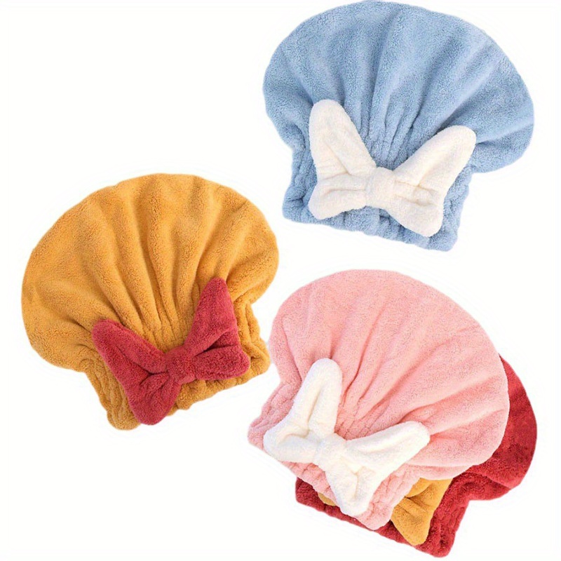 

Ultra Absorbent Hair Quick Drying Towel For Women Girls New Microfiber Hair Towel Wrap Dry Turban Soft Bow Tie Plopping Head Towels Absorbent Hair Towel Wrap For Wet Hair