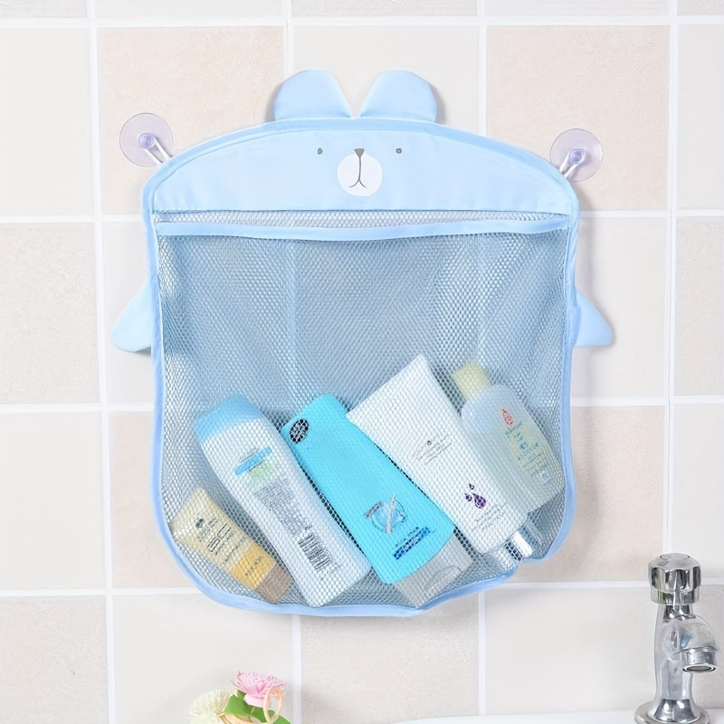 

1pc Adhesive Wall-mounted Bathroom Storage Organizer - Water-resistant Hanging Basket For Toys, Toiletries, And Accessories - Space-saving, Easy-to-clean Shower Caddy