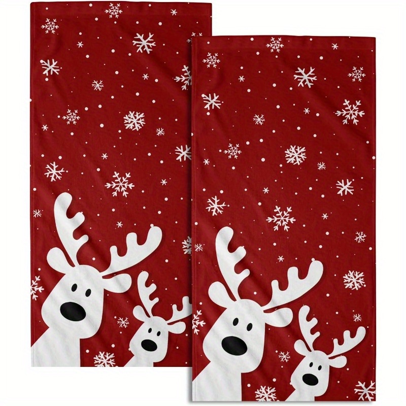 

2pcs 18×26 Inch, Merry Christmas Kitchen Towel, Humorous Christmas Reindeer Hand Towel With Snowflakes, Soft And Absorbent, Kitchen Or Bathroom Use The , Ideal For Home Decor And Gifting.