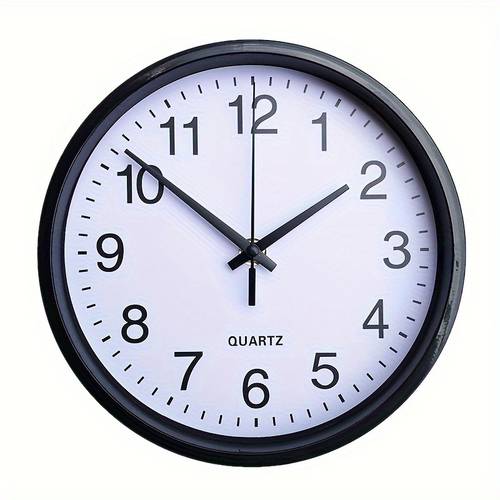 Black and white high-end wall clock, 1pc versatile circular silent clock, simple and stylish plastic silent wall mounted clock, suitable for decoration in living rooms, kitchens, bedrooms and offices, , no ticking sound, gifts.