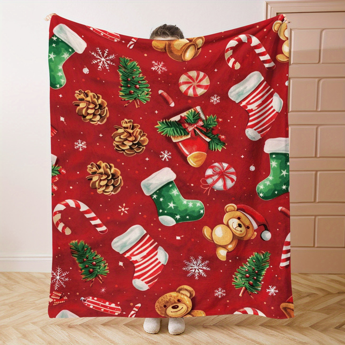 

Couverture en Flanelle à Thème de Noël Confortable - Douce, Légère & Chaude pour Toutes les - Parfaite pour le Lit, le Canapé, , le Camping & les