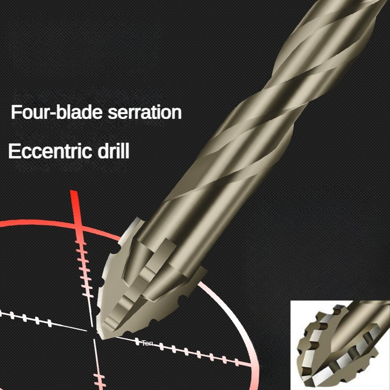 

4pcs Carbide Drill Bits Are And Wear-resistant, Four- Serrated Drill Bits For Dry Drilling Of Ceramic Tiles, Ceramics, Glass, Marble, Concrete And Stainless Steel Alloy Drill Bits