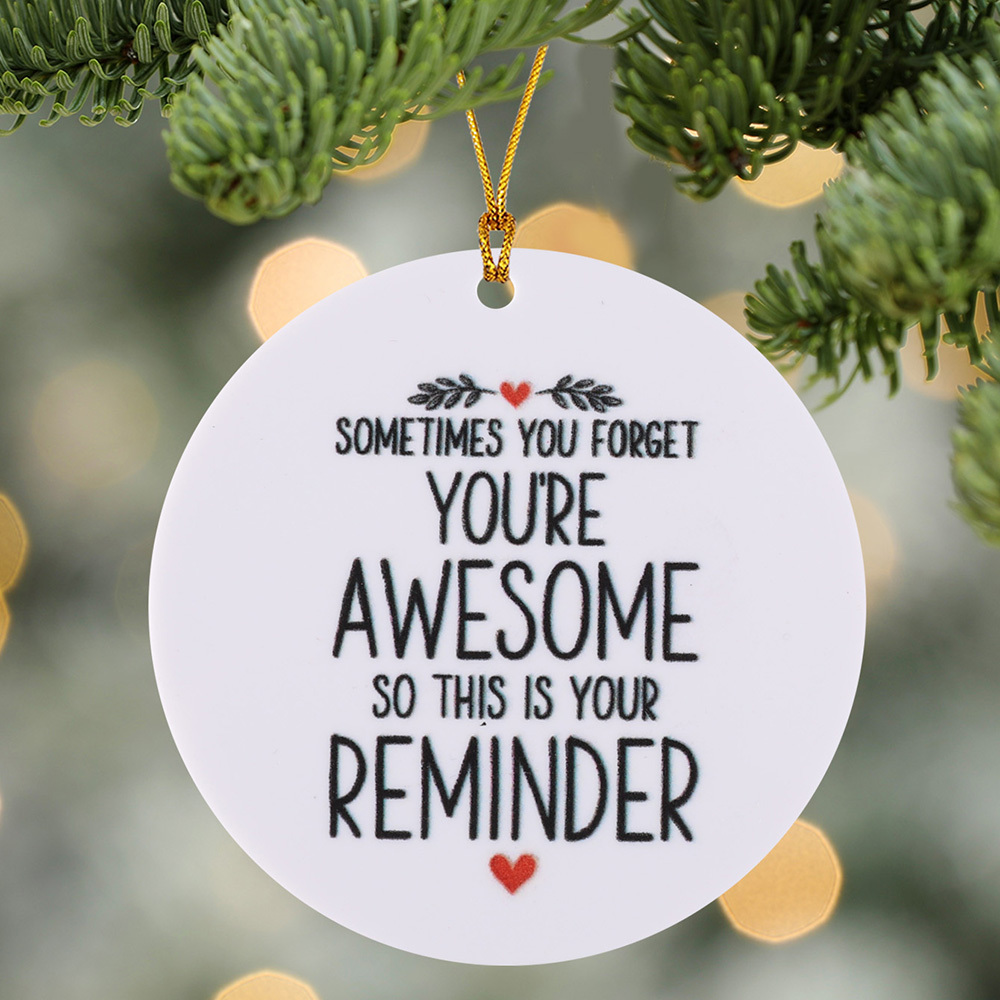 

Inspirational Acrylic Hanging Ornament - ' You You're Awesome, So ' - Christmas Tree & Window Decor, , No Power Needed