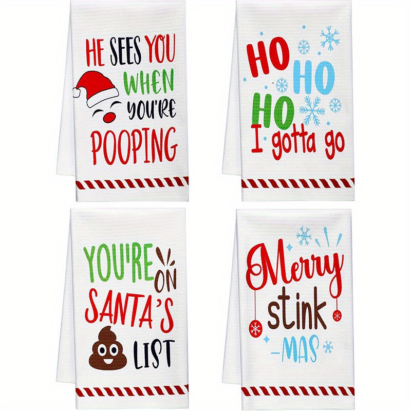 

4pcs - Christmas Towels - & Dish Cloths , For &