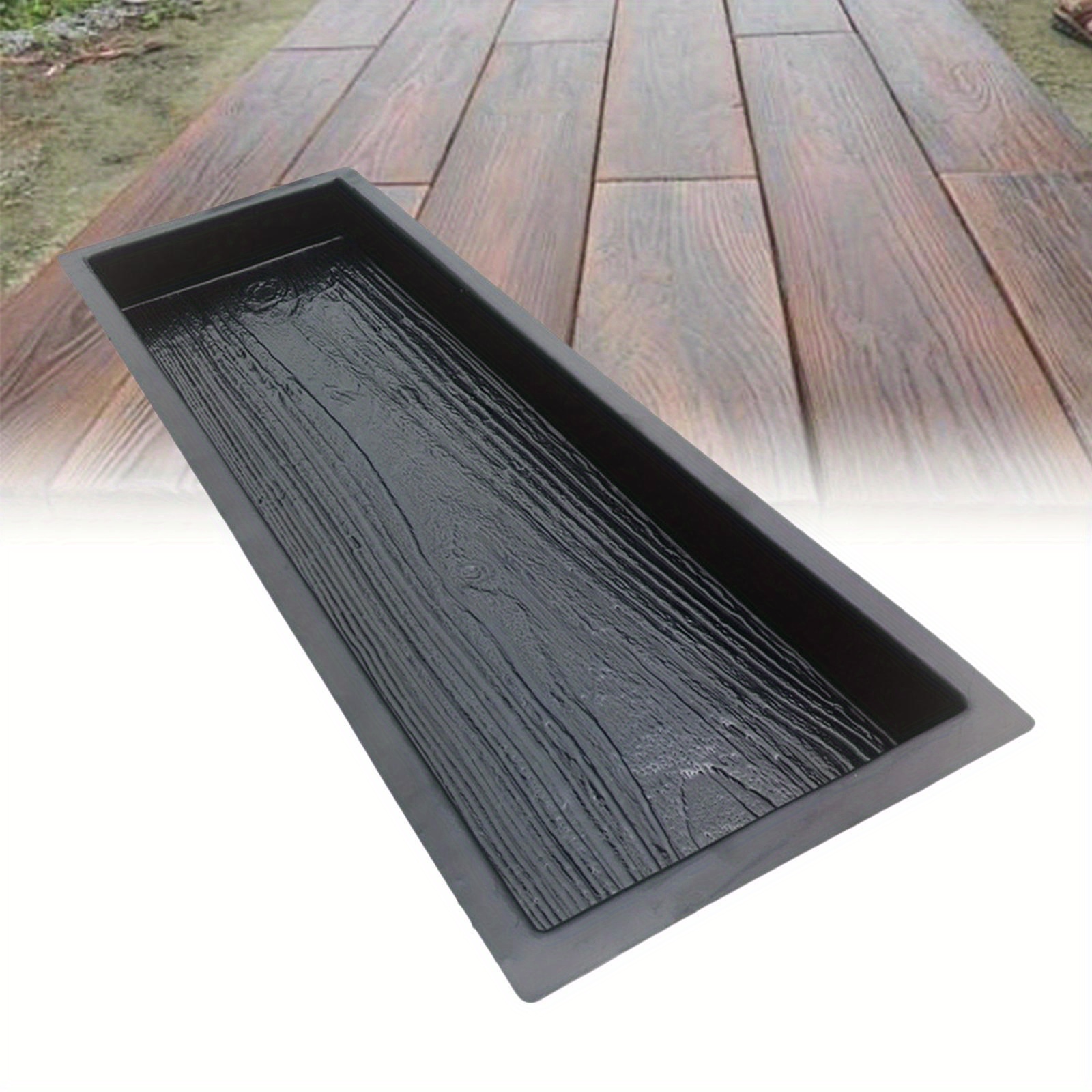 

1pc Wood Grain Effect Plastic Mold For Cement Bricks Paving, Manual Pavement For Diy Garden Walkways