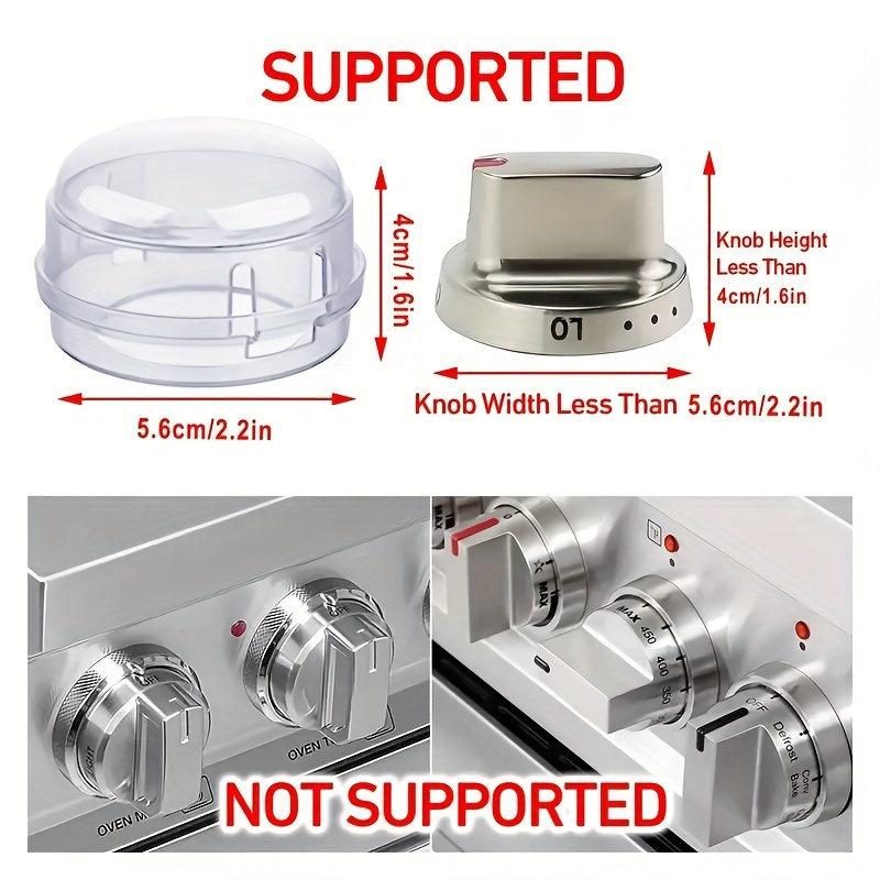 Safe Stove Knob Covers: Upgraded Buckle Design, Universal Size, Safe Gas Oven Knob Covers, Anti Stove Cover - No Electricity Required details 1