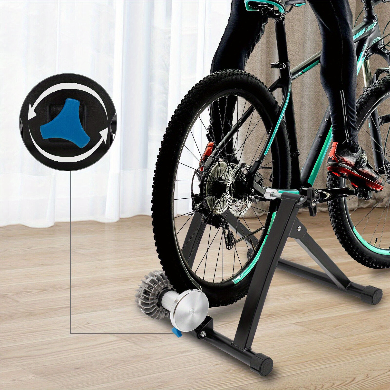 stand to convert bicycle to stationary Yaheetech Magnetic Steel Bike Trainer for Indoor Riding, 26-28in/700C Alpcour Bike Trainer Stand for