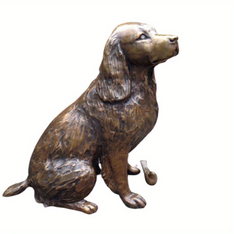 TEMU Spaniel Statue Garden Decor Resin Animal Dog Sculpture Yard Lawn Outdoor Decorative Ornament