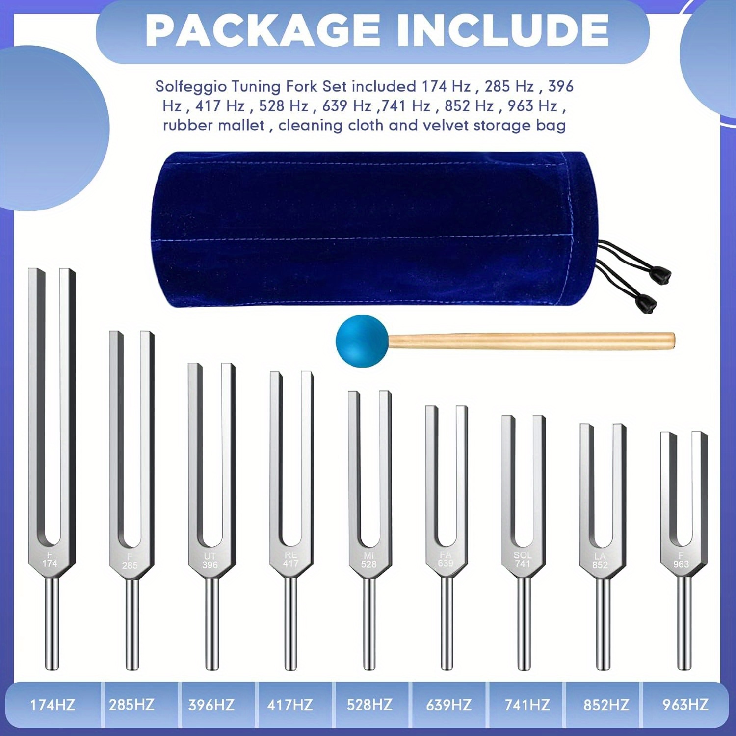 9pcs chakra tuning fork set silvery   brain   forks     relaxing ambient sounds to   with the frequency   tuning forks for   birthday wedding gift idea gift