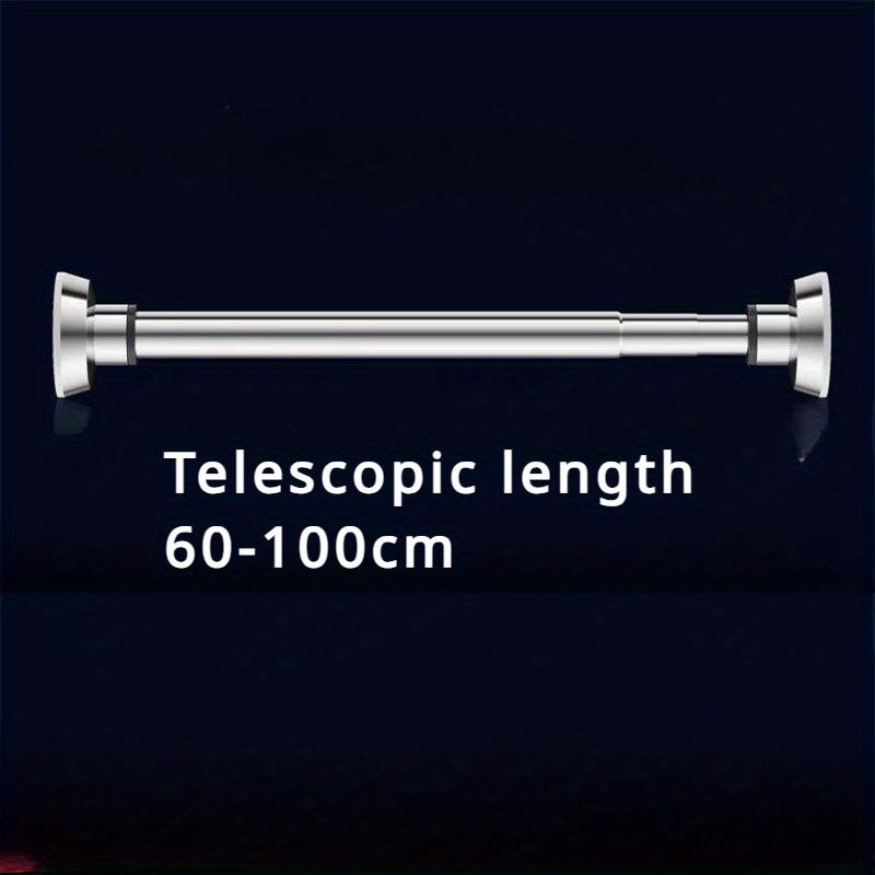 TEMU Punch-free Stainless Steel Retractable Rod Clothes Drying Rod Clothes Hanger Curtain Rod Bathroom Hole-free Clothes Drying Rod Artifact
