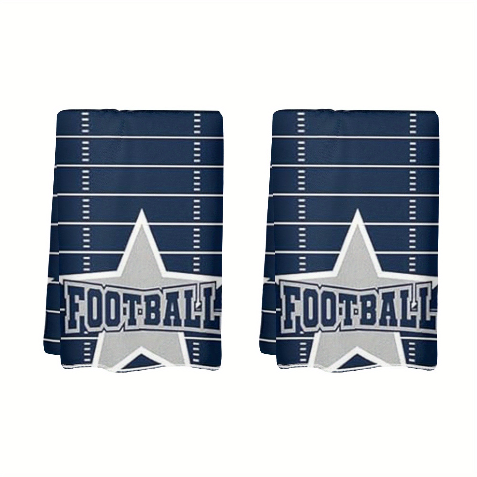 

2pcs 18x26 Inches Polyester Football Game Kitchen Towels, Cartoon Football Print, , Lightweight, Hand Wash Only, Rectangular Dish Towels For Home & Hotel Cleaning, Seasonal Decorative Towels