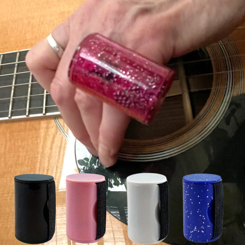 

2-Pack Shaker à Doigts Réglables - Shakers à Œufs en Plastique avec Sangle pour Guitare, Ukulélé, Mandoline, Banjo, Cajon - Accessoire d'Instrument de Musique à Percussion , Blanc, Bleu, Rose Foncé