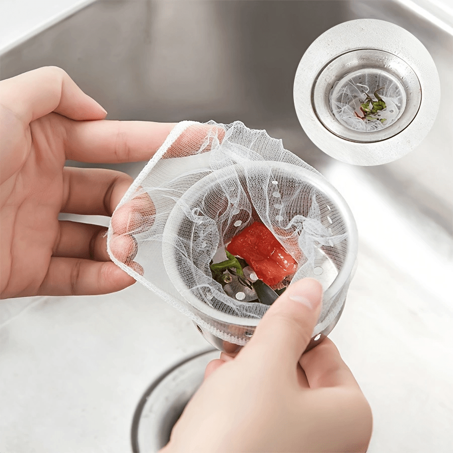 

200-pack Fabric Mesh Sink Strainer Bags - Disposable Fine Mesh Drain Filter Bag For Kitchen , , Garbage Collection - Kitchen Sink Net Strainer Bags