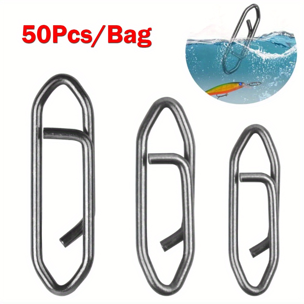 

50pcs Steel Fast Fishing Clips, Snap Fishing Connector, 44-121lb Lead Clips For Fishing Tackle