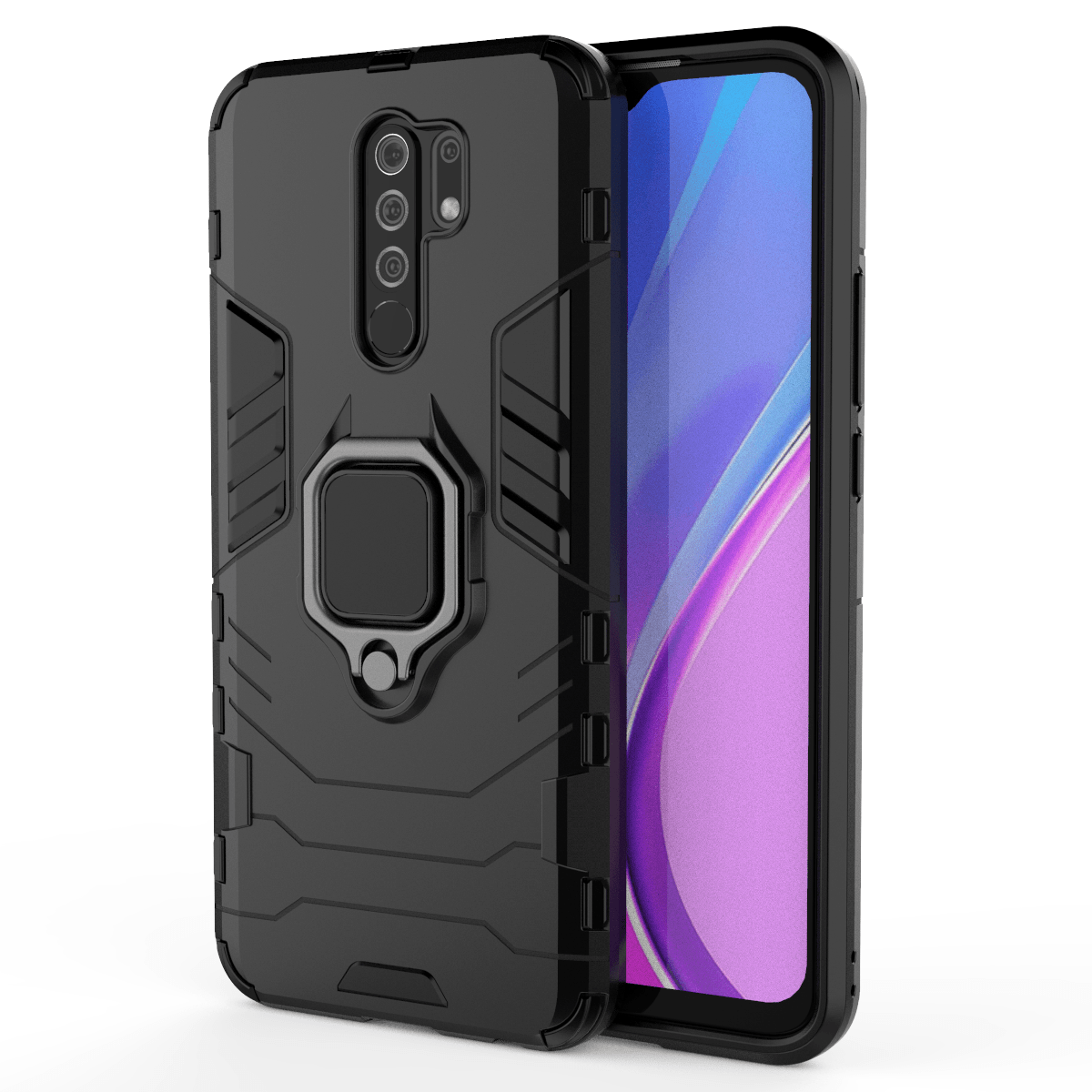 TEMU Phone Case: For Redmi 9 Case Cover Shockproof Phone Bumper Pc Armor Kickstand Magnetic Holder Case