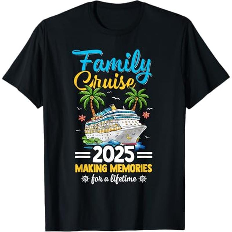 

Family Cruise 2025 Squad Family Matching Trip For Summer T-shirt, 100% Cotton, Halloween Thanksgiving Christmas Gift For Men Women , S-xxxl, Black