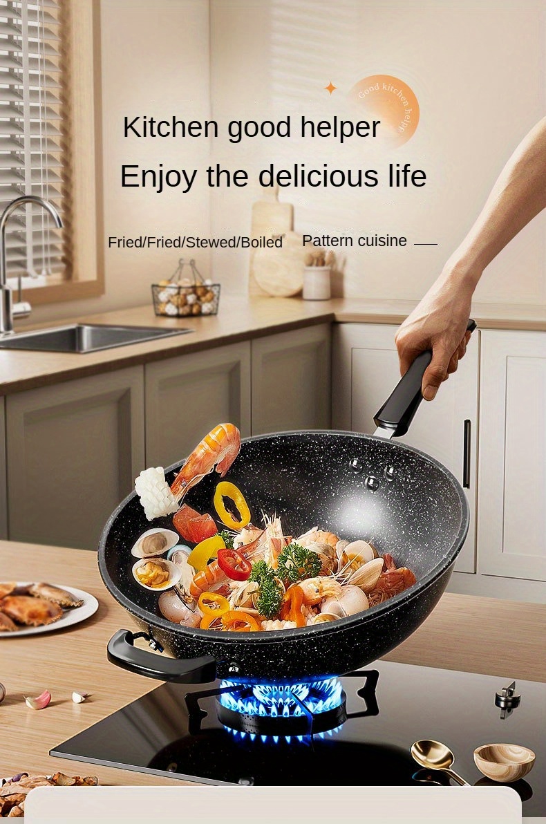 versatile non stick stone     stir frying   compatible with all stovetops details 0