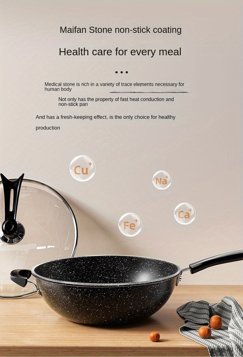 versatile non stick stone     stir frying   compatible with all stovetops details 2