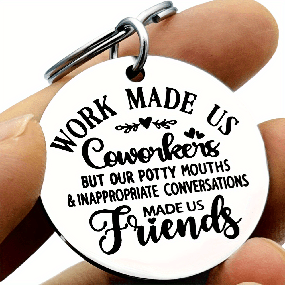 

1pc Stainless Steel Coworker Appreciation Keychain For , Retirement Goodbye Appreciation Keychain For Men