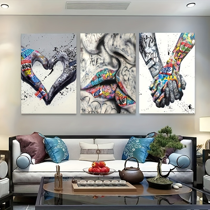 

Wrapped Canvas3pcs Abstract Canvas Painting For Living Room And Bedroom Decoration- Wall Art Prints And S For A , Decoration With , Ready To Hang