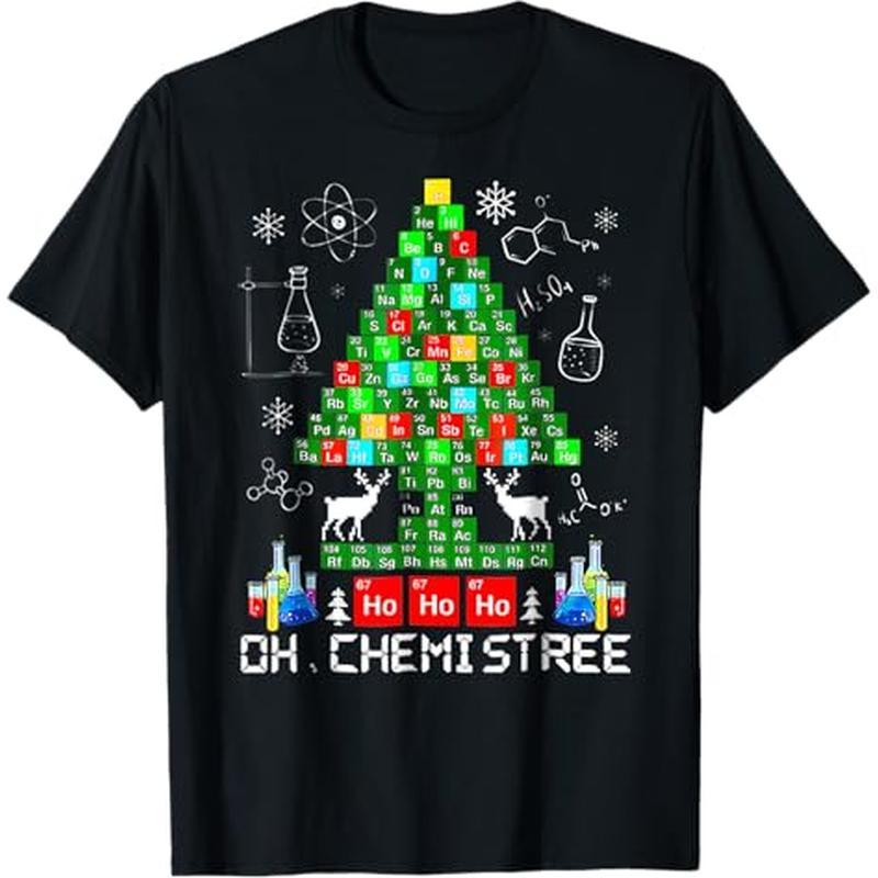 

Oh Funny Science Christmas Tree T-shirt, 100% Cotton, Halloween Thanksgiving Christmas Gift For Men Women , S-xxxl, Black