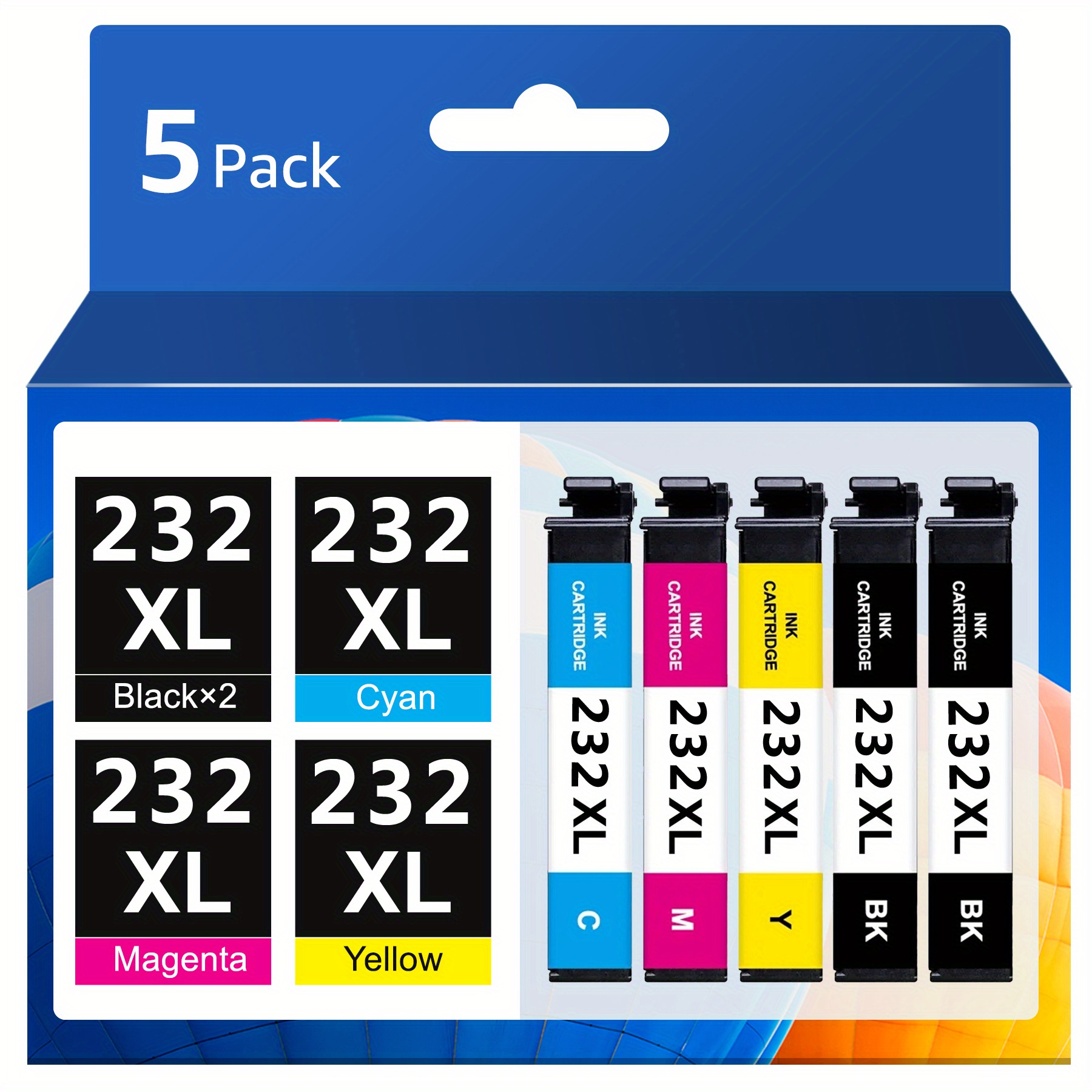 

5 Pack 232xl Cartridge Compatible Xp-4200/ 4205 Workforce Wf-2930/ 2950 Printer (black, , , Yellow)