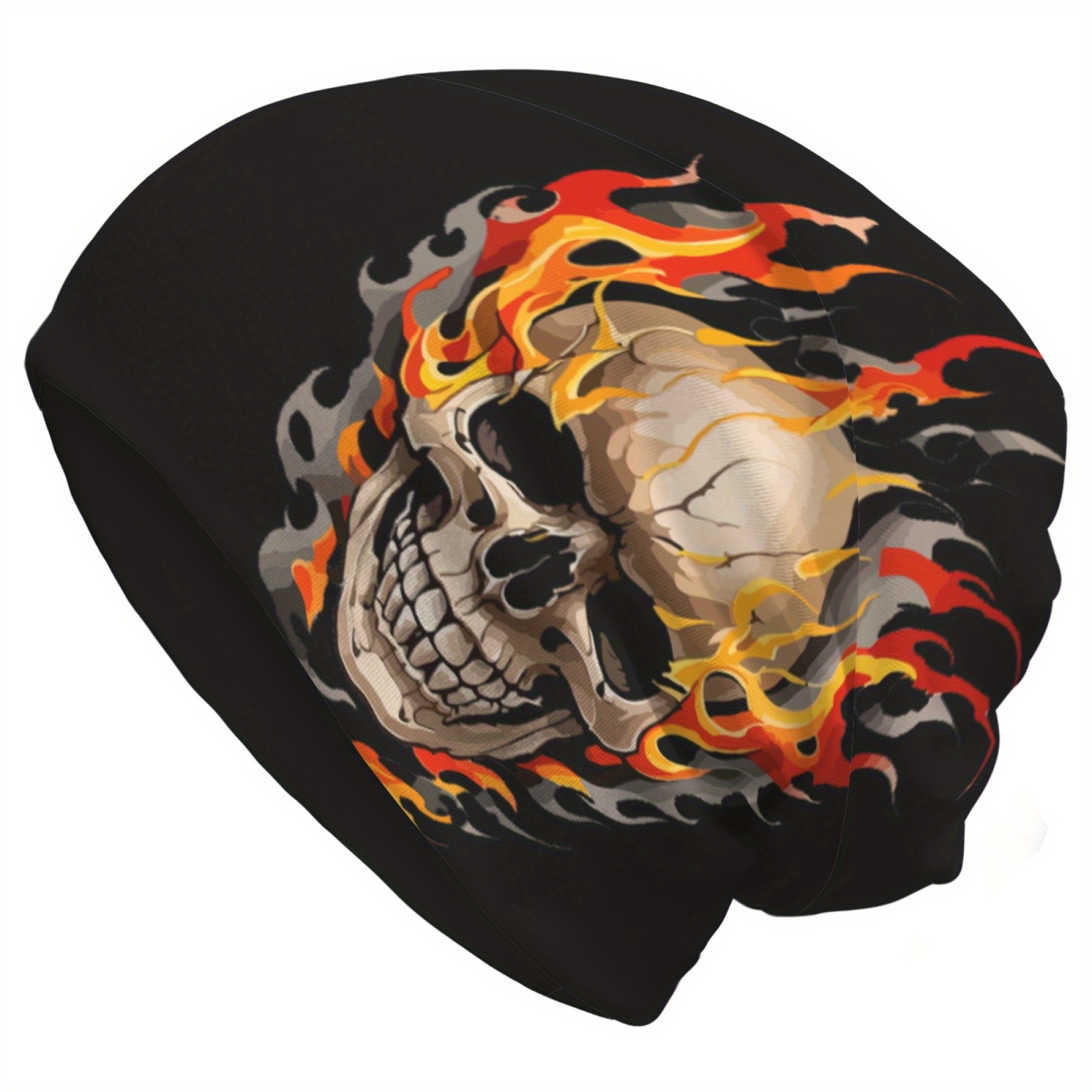 

Flame Skull Beanie - Soft, Lightweight & Stylish Knit Cap For Men And Women