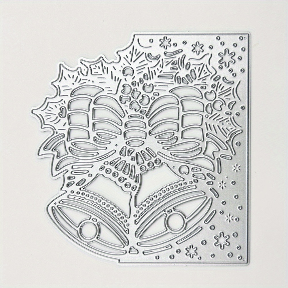 TEMU Festive Metal Christmas Bell Frame Die Cuts - Card Scrapbooking, Diy Crafts, And Personalized Holiday Greetings