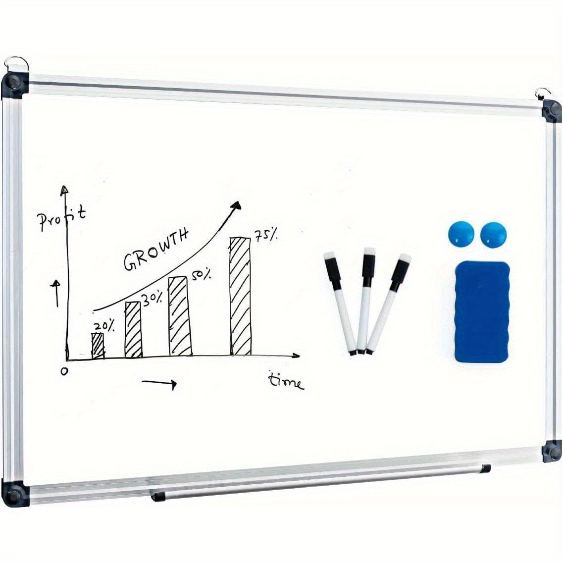 TEMU Whiteboard Magnetic Board Writing Board Pin Board Wall Board Memo Board With Aluminum 50x35 Cm