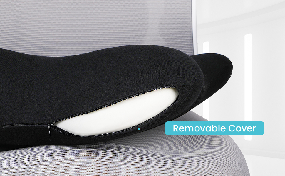 adjustable lumbar support pillow   lower back pressure buffer sitting posture adjustable slider ergonomic memory foam back cushion for long sitting for office chair car plane black Product details 3