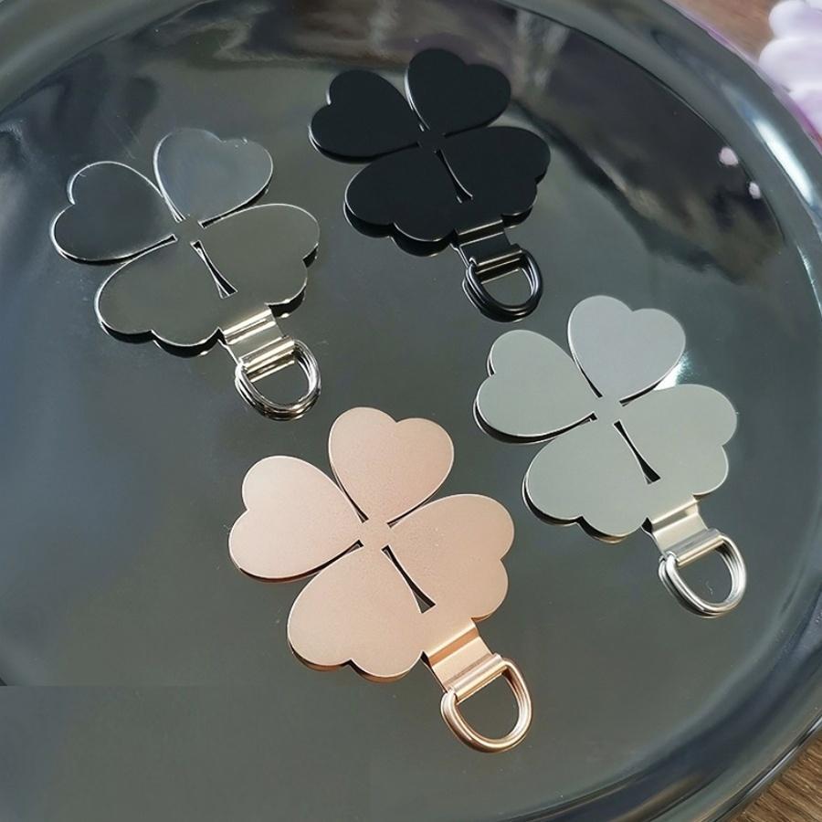 

Stainless Steel Clover Phone Case Clip With Lanyard - Back Sticker For , Perfect Christmas Or Halloween Gift