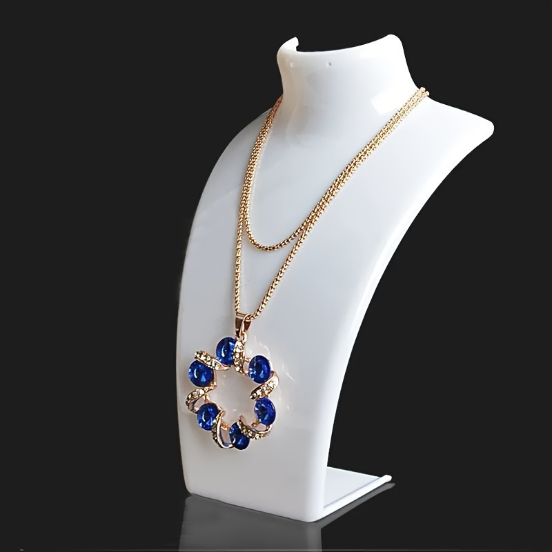 Image of Chic Hexagonal Acrylic Jewelry Display Stand For Necklaces And Pendants - Elegant Tabletop Organizer, Perfect Gift For Home Decor, No Power Needed, Ideal For Christmas & New Year's