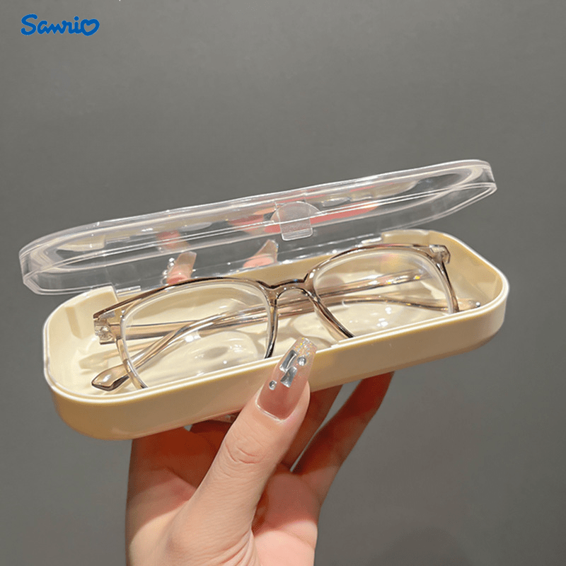 for   2024   ins portable anti press foldable high quality clear glasses case with bow and non   abs plastic material no power required details 8