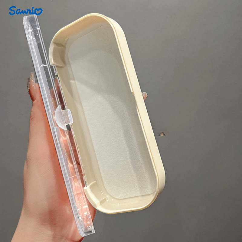 for   2024   ins portable anti press foldable high quality clear glasses case with bow and non   abs plastic material no power required details 7