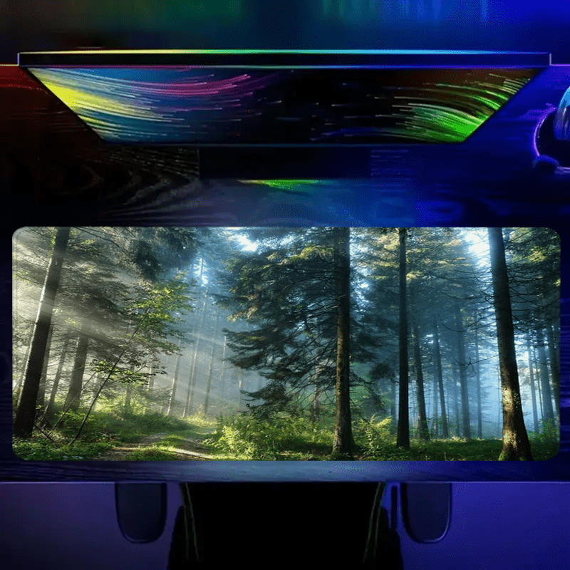 

Large Path Gaming Mouse Pad - Non-slip Rubber Base Desk Mat With For Computer Keyboard - Nature Scene Oblong Mousepad For Office, Home - Rubber Material