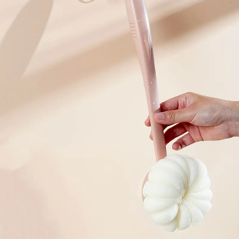 1pc long handle back scrubber sponge plastic massage bristle body brush for men and women shower exfoliating loofah with hair removal feature gentle exfoliation plastic construction Product details 3
