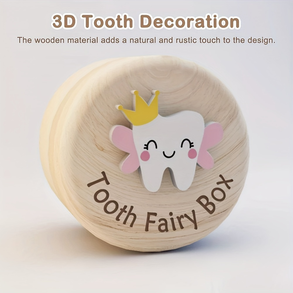 

Wooden Tooth Fairy Box For Kids - Keepsake For Baby's - Ideal For Birthday Or Newborn Gift - Handcrafted Charm With 3d Tooth Design - Suitable For 14 Years And Older