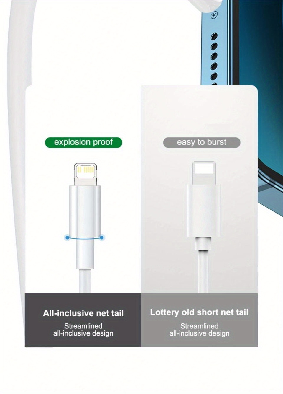 20W Fast Charging USB-C Cable for Apple for iPhone 11, 12, 13, 14 Pro Max, X, XR, XS, 5s, 6, 7, 8, 14 Plus, SE - High-Speed Data Transfer, Durable PVC, Male to Female Connector, Phone Charger Accessories, KADIXI