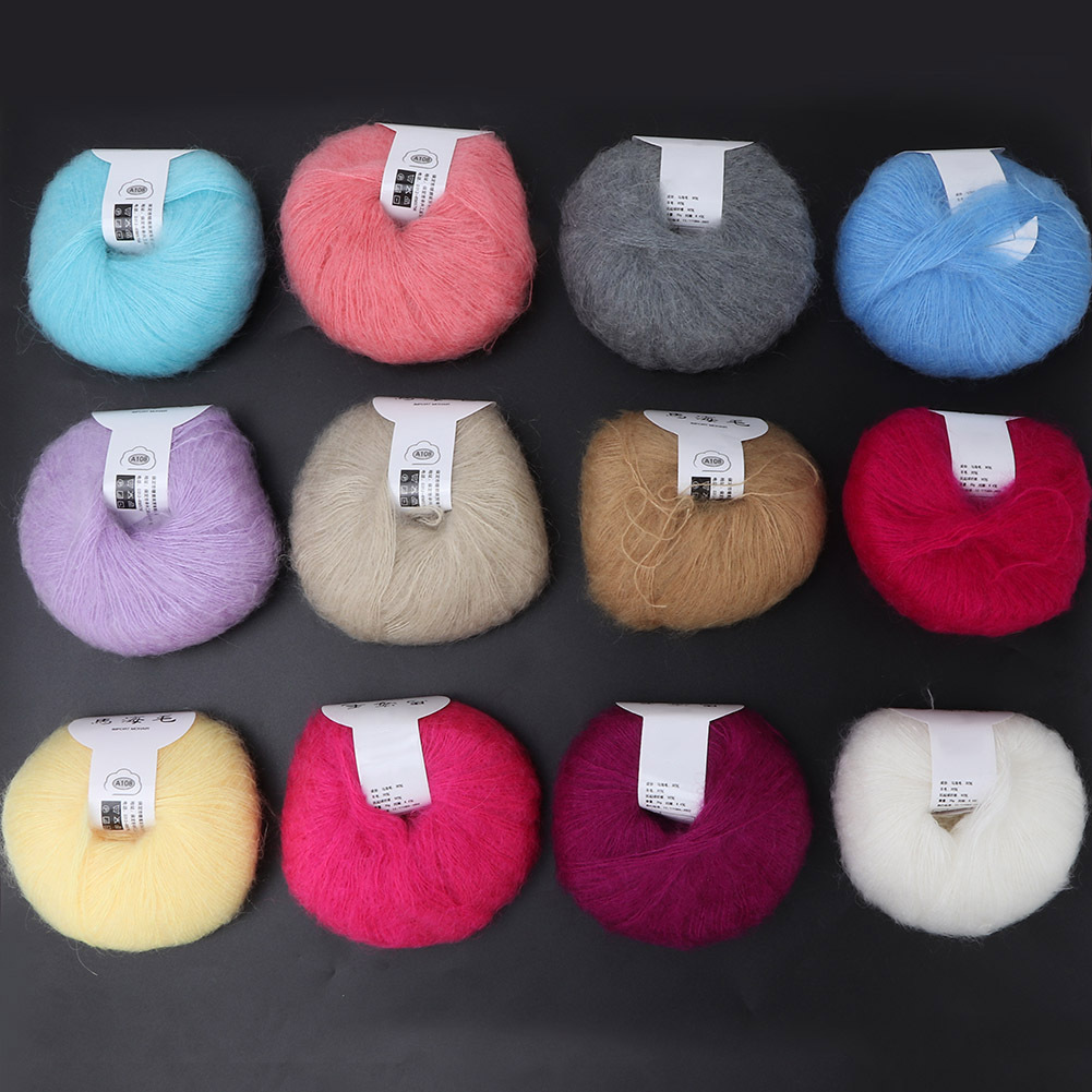 

Popular Soft Mohair Knit Long Wool Yarn Hot ( 12 Colors A Set) Cr19