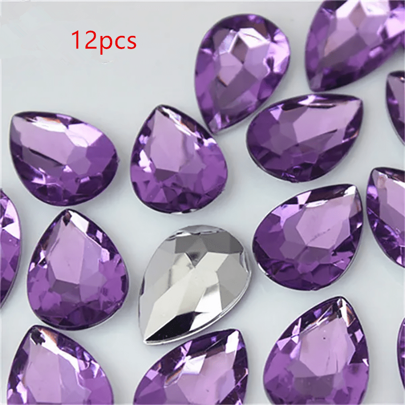 TEMU Set di 12 pezzi di acrilico a colori casuali da 18 X 25 mm con a forma di , per abbigliamento, decorazioni per la casa, scarpe e produzione di