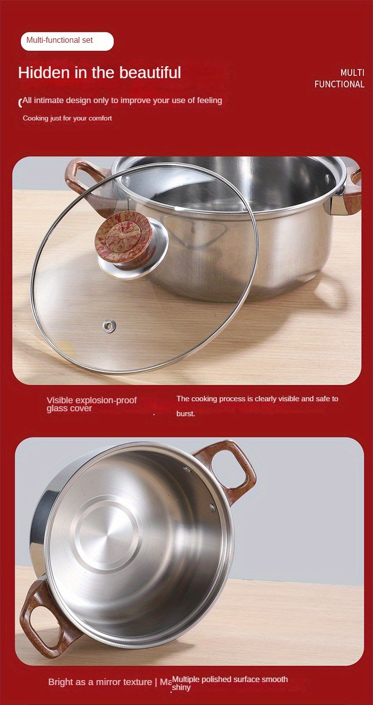 stainless steel cookware set versatile pots pans combo for home kitchens   dinner parties details 12