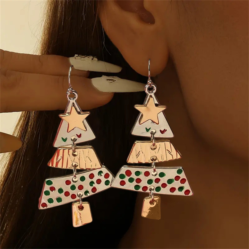 

1 Pairs Chic Christmas Tree Drop Dangle Earrings - Holiday Jewelry For Women, Perfect Thanksgiving Gift, Christmas Gift, New Year Gift