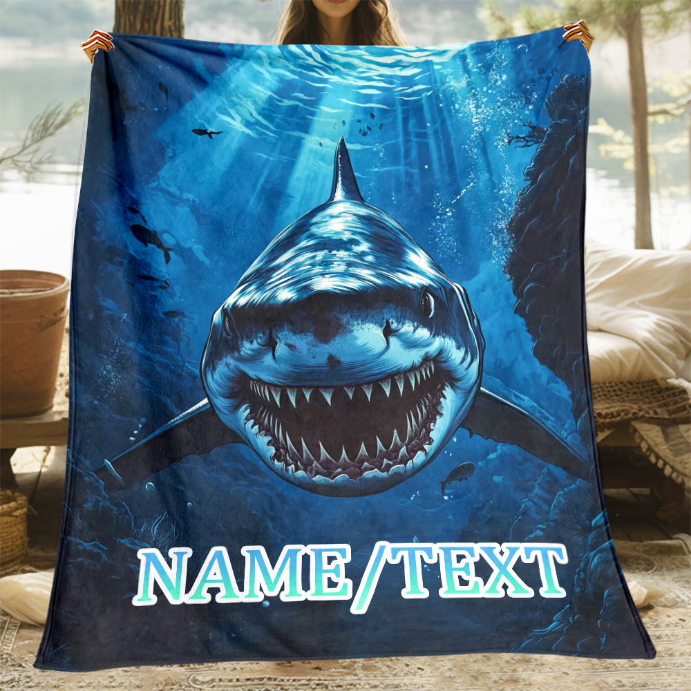 

Customizable Fleece Blanket - 1pc Polyester Throw For Sofa, Bed, Travel - Soft Warm Flannel Blanket With Personalized Name/text - No Electricity Needed, Featherless - Ideal Gift For